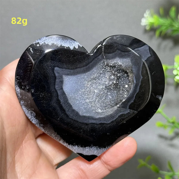 Black Agate Geode Heart-ToShay.org