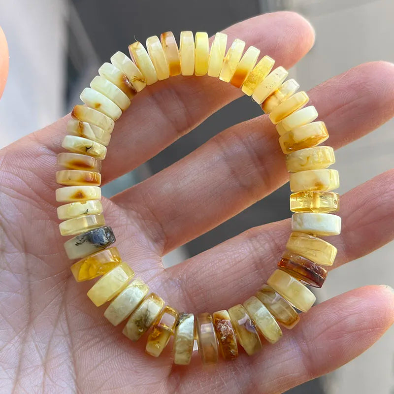 Yellow Amber Bead Bracelets-ToShay.org