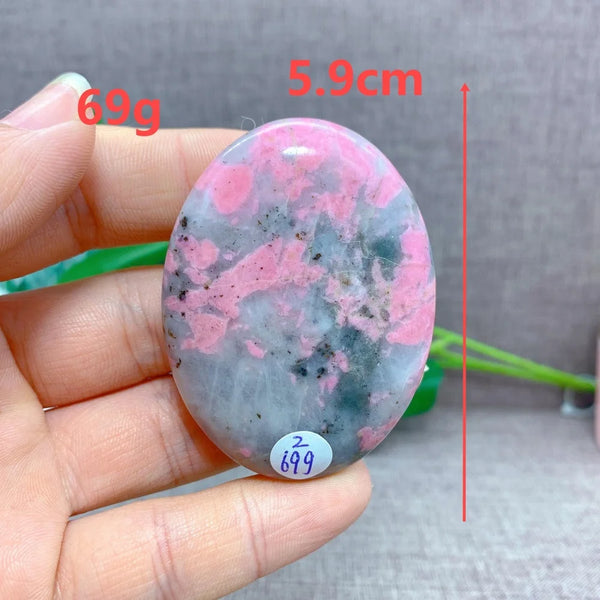 Pink Rhodonite Palm Stones-ToShay.org