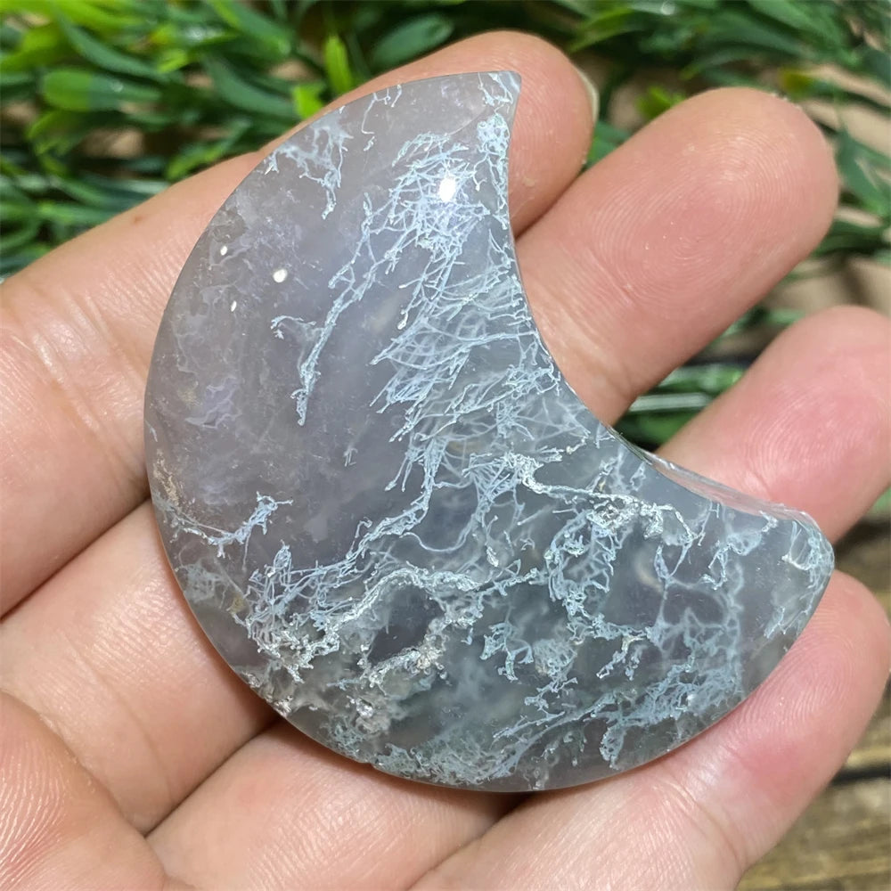 Green Moss Agate Moon-ToShay.org