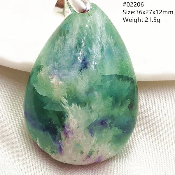 Green Feather Fluorite Pendant-ToShay.org