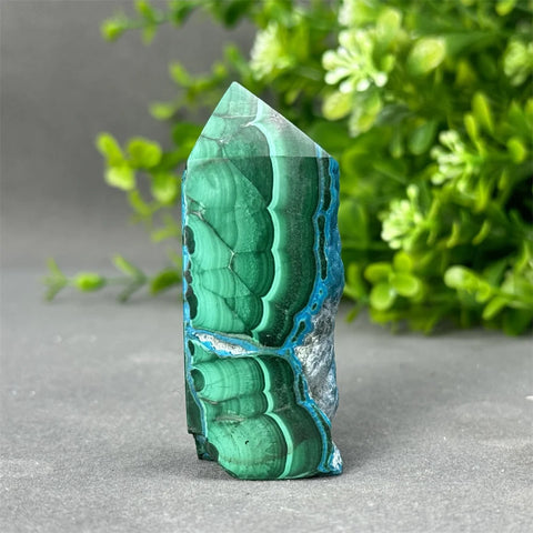 Blue Chrysocolla Malachite Point-ToShay.org