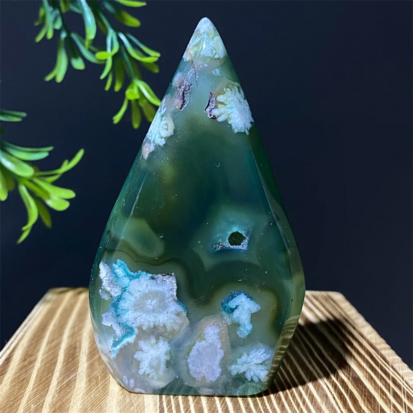 Green Flower Agate Flame-ToShay.org