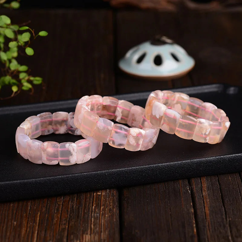 Pink Cherry Agate Bangle-ToShay.org