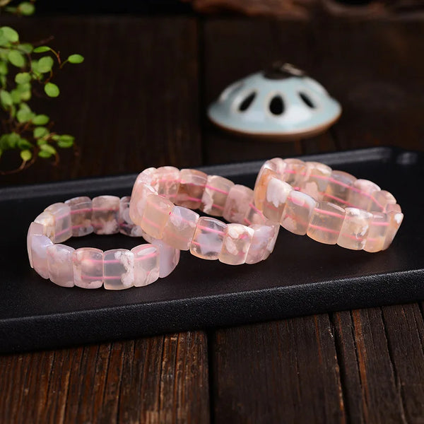 Pink Cherry Agate Bangle-ToShay.org
