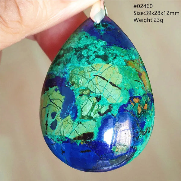 Blue Azulite Malachite Pendant-ToShay.org