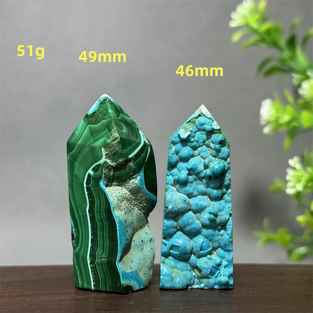 Blue Chrysocolla Malachite Point-ToShay.org