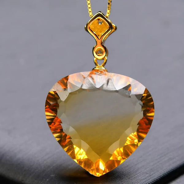 Yellow Citrine Quartz Pendant-ToShay.org