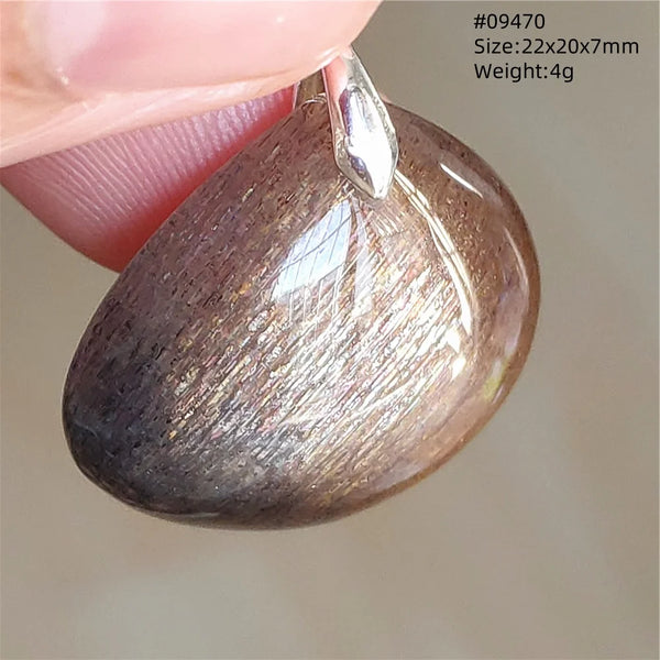 Black Sunstone Moonstone Pendant-ToShay.org