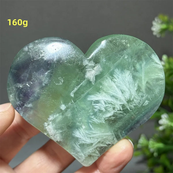 Green Feather Fluorite Heart-ToShay.org