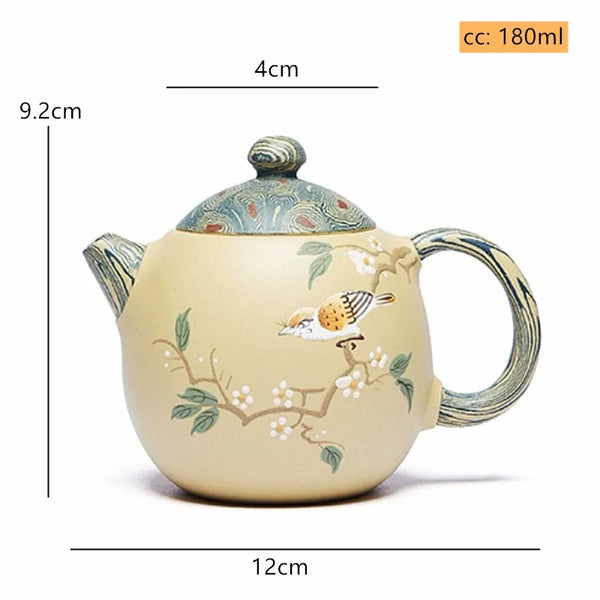 Yellow Clay Dragon Egg Teapot-ToShay.org