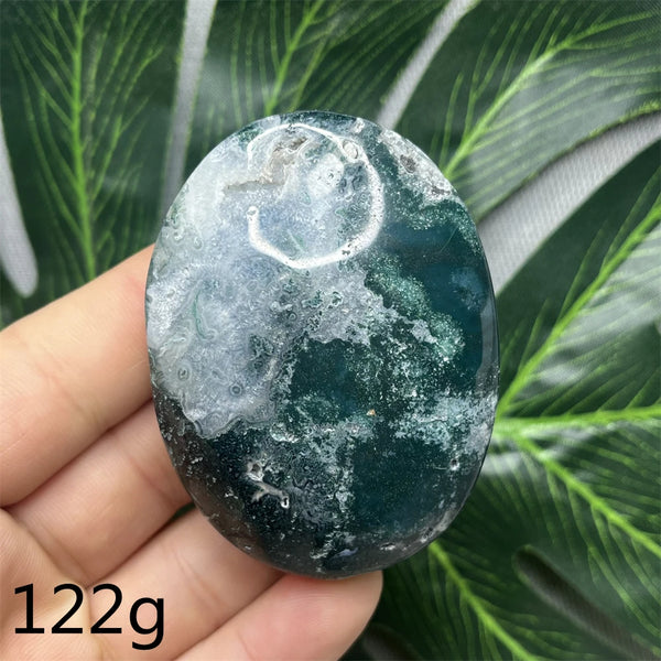Green Moss Agate Palm Stone-ToShay.org