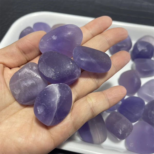Purple Fluorite Palm Stone-ToShay.org