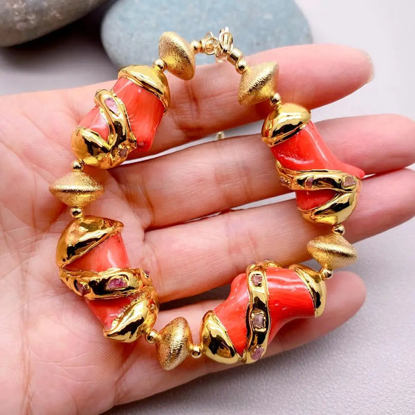 Orange Coral Bracelet-ToShay.org
