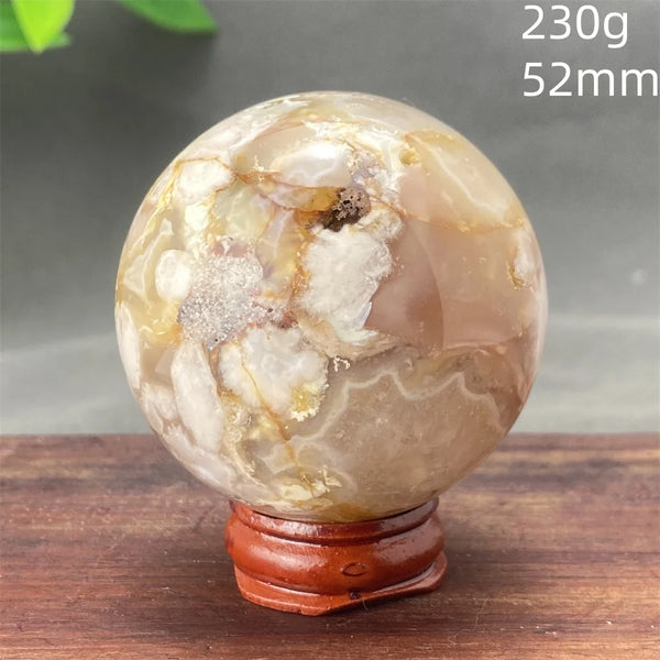 Red Cherry Blossom Agate Ball-ToShay.org