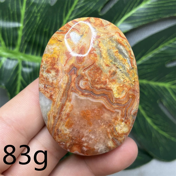 Yellow Crazy Agate Palm Stone-ToShay.org