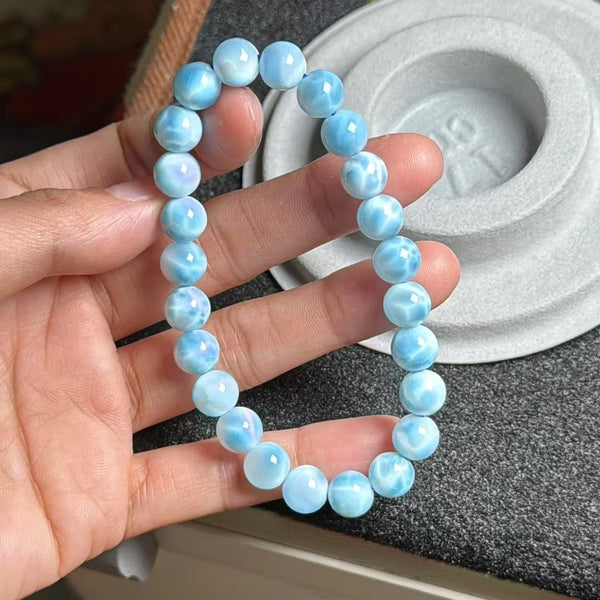 Blue Larimar Bead Bracelet-ToShay.org