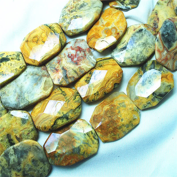 Yellow Crazy Agate Beads-ToShay.org