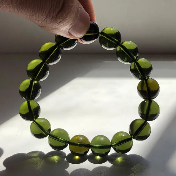 Green Moldavite Meteorite Bracelet-ToShay.org