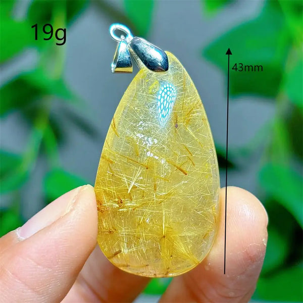Gold Rutilated Quartz Pendant-ToShay.org