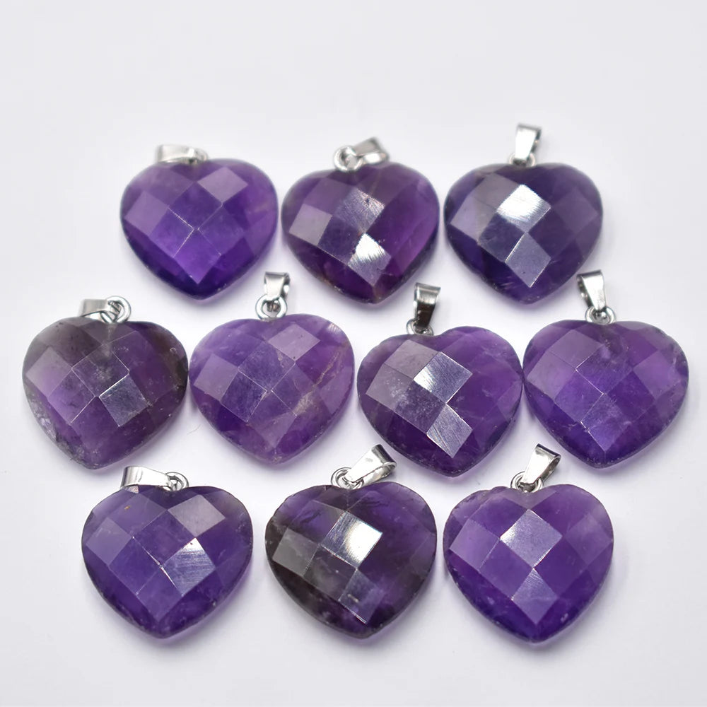 Mixed Crystal Heart Pendants-ToShay.org