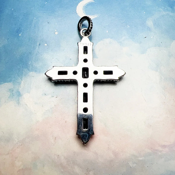 Silver Black Cross Pendant-ToShay.org