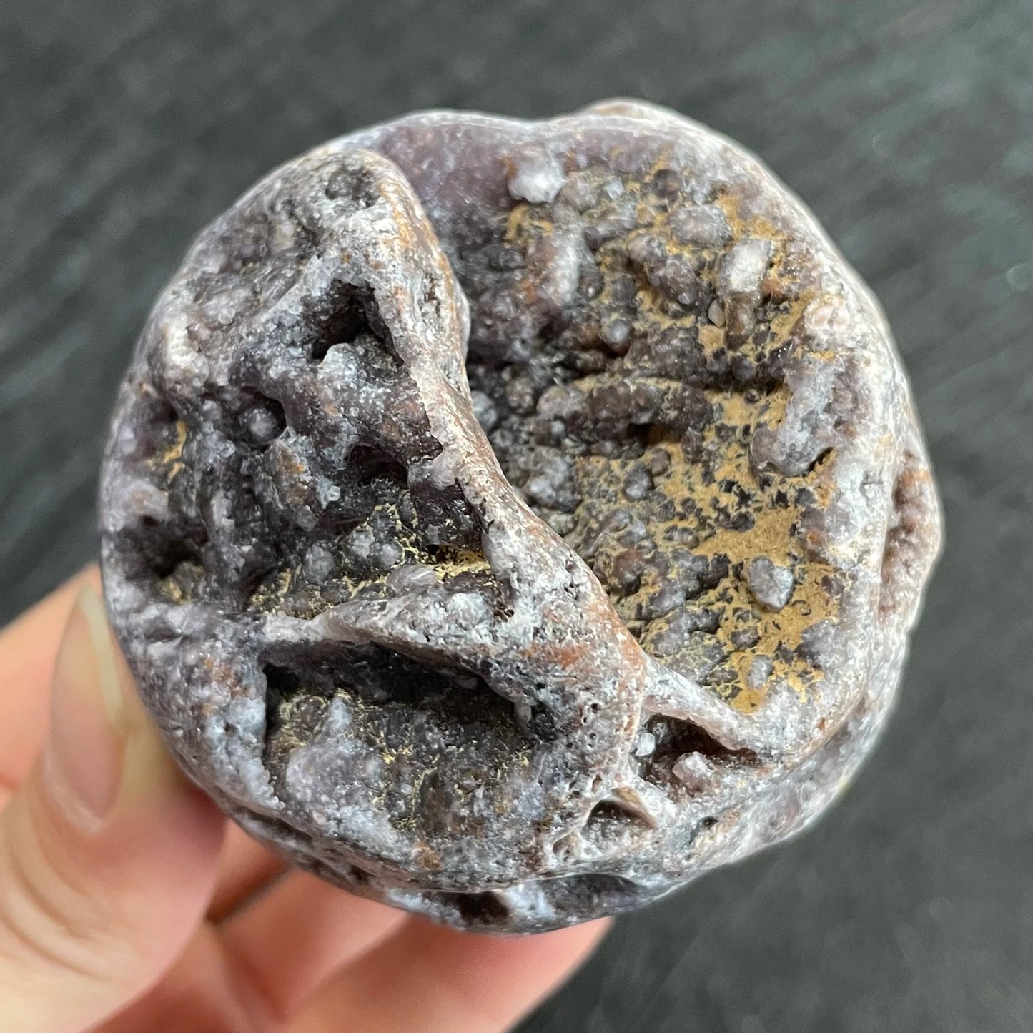 Purple Sphalerite Geode Ball-ToShay.org