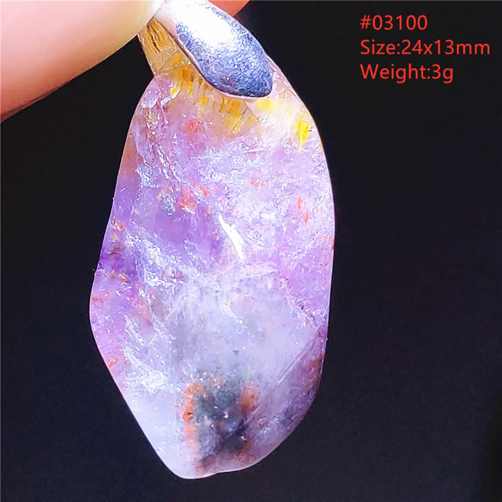 Purple Rutilated Auralite Pendant-ToShay.org
