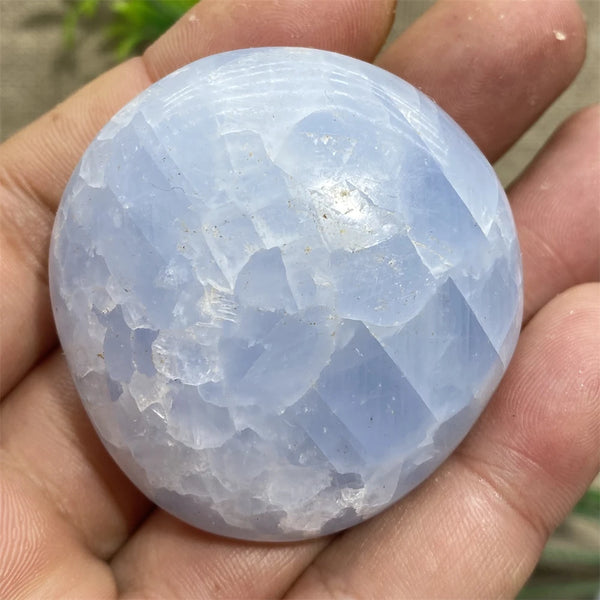 Blue Celestine Palm Stone-ToShay.org