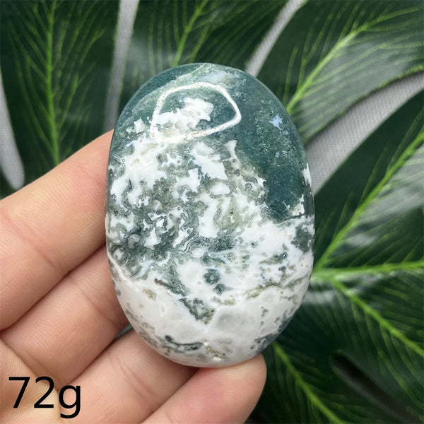 Green Moss Agate Palm Stone-ToShay.org