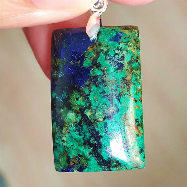 Blue Azulite Malachite Pendant-ToShay.org