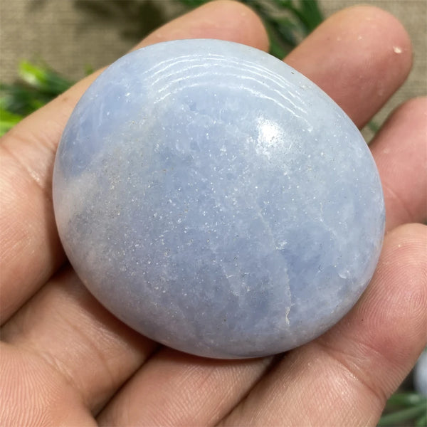 Blue Celestine Palm Stone-ToShay.org