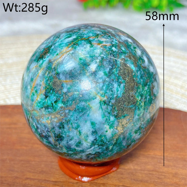 Green Jasper Pyrite Ball-ToShay.org