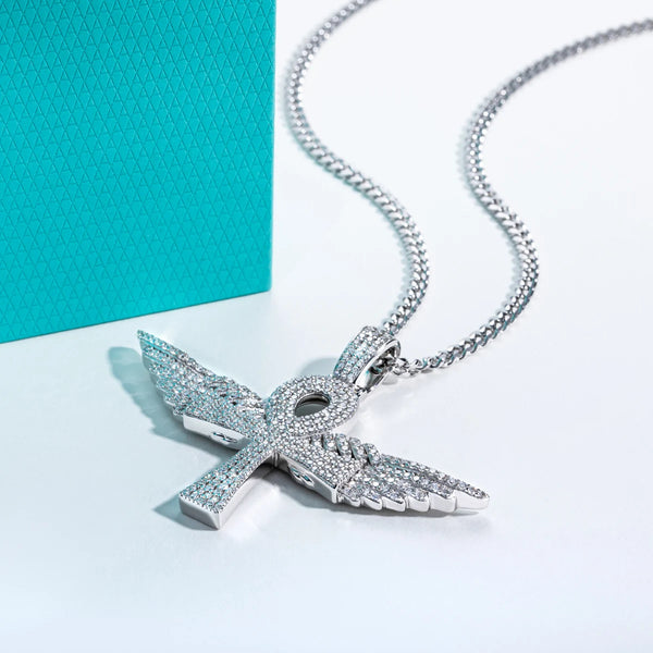 Silver Diamond Ankh Pendant-ToShay.org