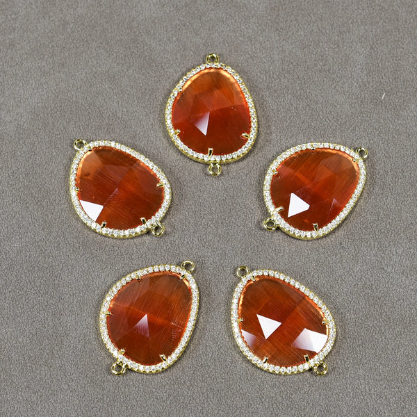 Orange Cats Eye Crystal Charms-ToShay.org