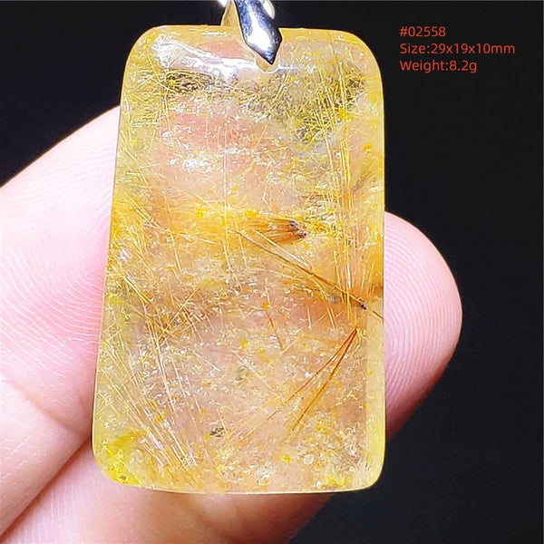 Gold Rutilated Quartz Pendant-ToShay.org