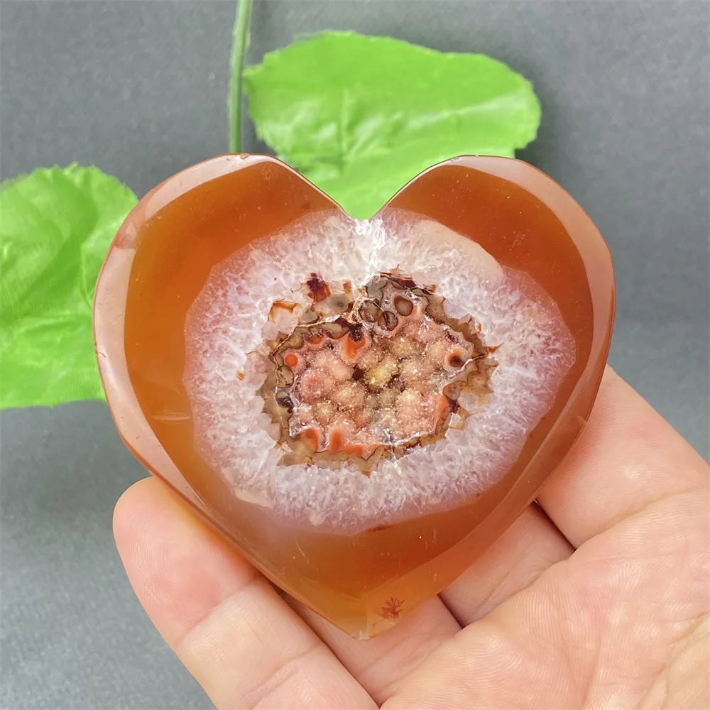 Red Agate Geode Heart-ToShay.org