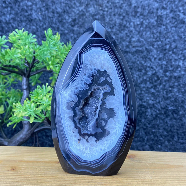 Black Agate Geode Torch-ToShay.org