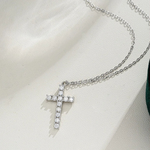 Silver Cross Pendant Necklace-ToShay.org