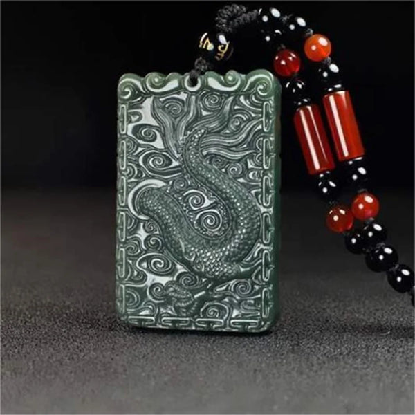 Green Jade Dragon Pendant-ToShay.org