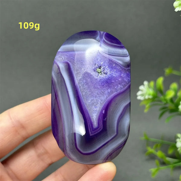 Purple Agate Palm Stone-ToShay.org