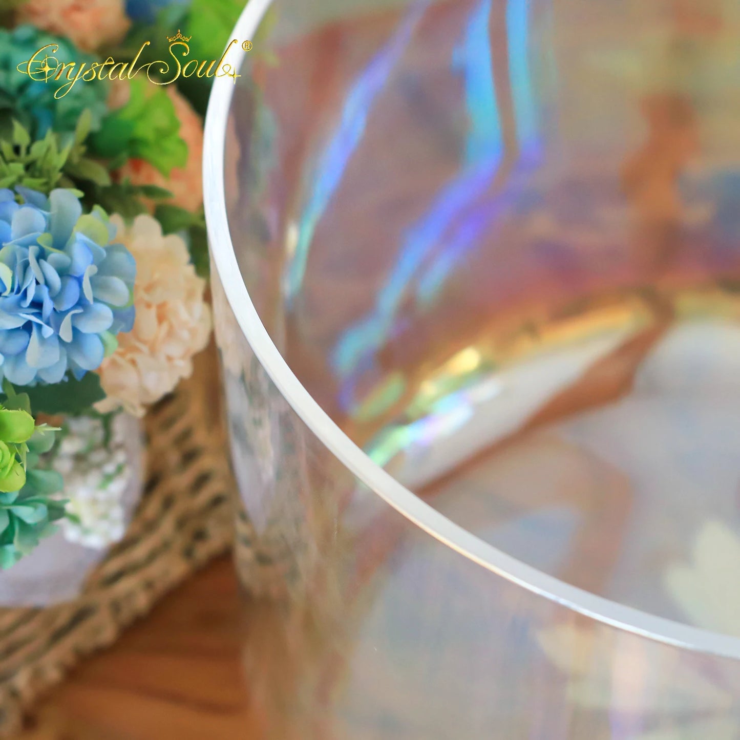 Clear Aurora Crystal Singing Bowl-ToShay.org