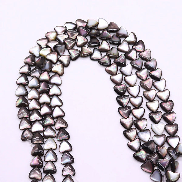 Black Pearl Shell Heart Beads-ToShay.org