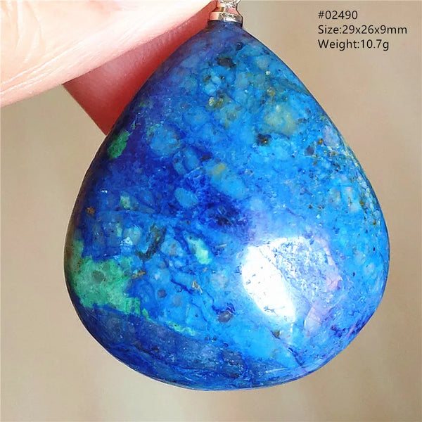 Blue Azulite Malachite Pendant-ToShay.org