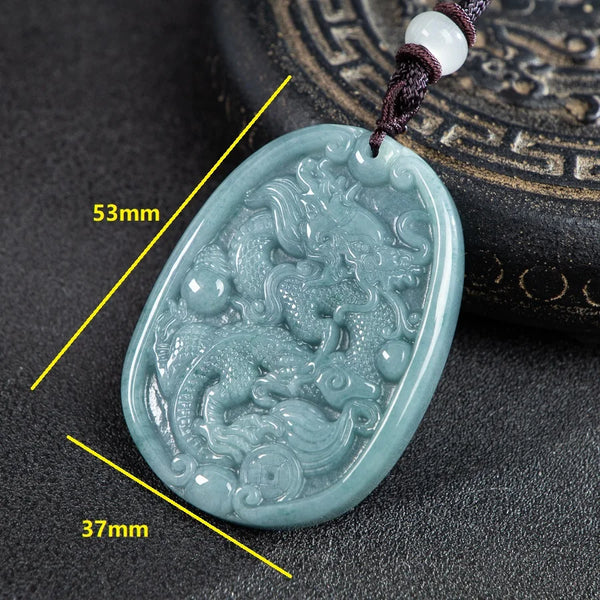 Blue Jade Dragon Pendant-ToShay.org