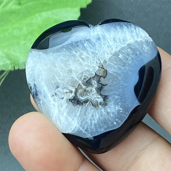 Black Agate Geode Heart-ToShay.org