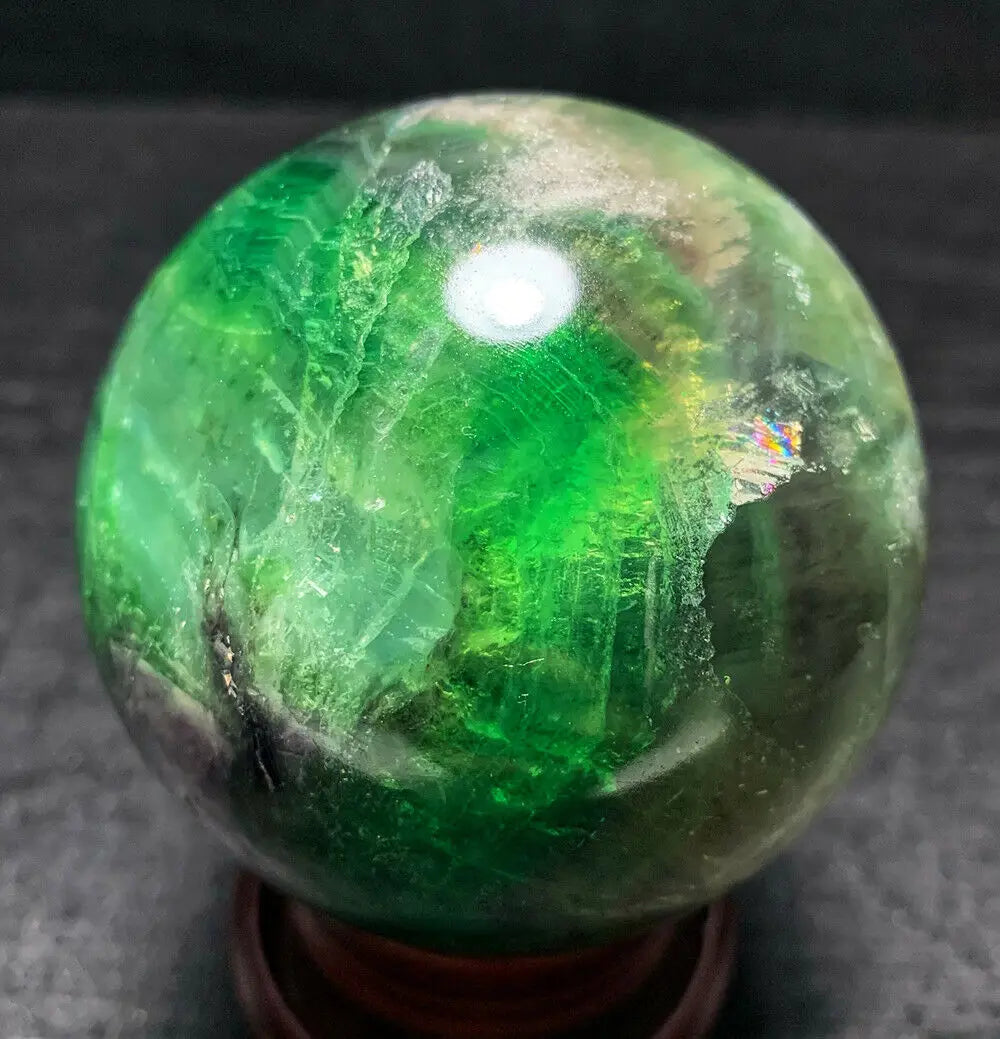 Green Fluorite Quartz Crystal Ball-ToShay.org