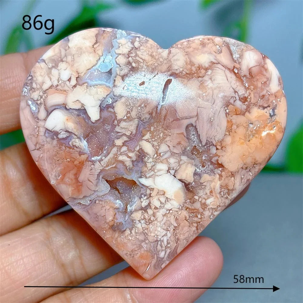 Orange Sakura Jasper Heart-ToShay.org