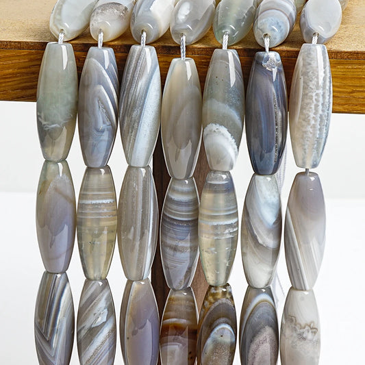 Grey Agate Rice Beads-ToShay.org