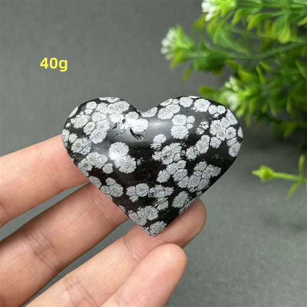 Black Snowflake Obsidian Heart-ToShay.org